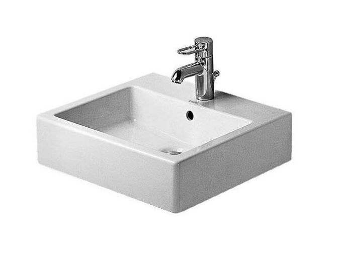 Duravit Vero umyvadlo 50x47 cm, přepad, otvor pro baterii, bílá