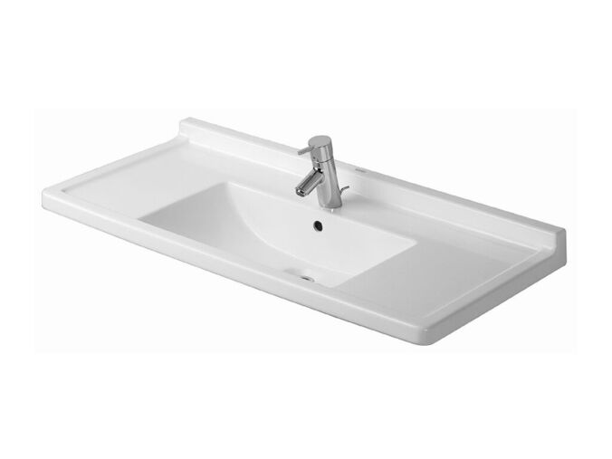 Duravit Starck3 umyvadlo nábytkové 105x48,5 cm, otvor pro baterii, WonderGliss, alpská bílá