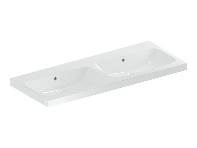 Geberit iCon dvojumyvadlo 120x48 cm, bez otvoru pro baterii, 2x přepad, bílá