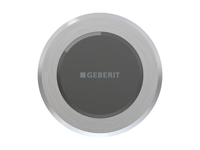 Geberit Omega ovládání WC, 2 množství splachování s elektronickým ovládáním, napájení ze sítě, 2 množství splachování, infračervené tlačítko typ 10, nerez kartáčovaná
