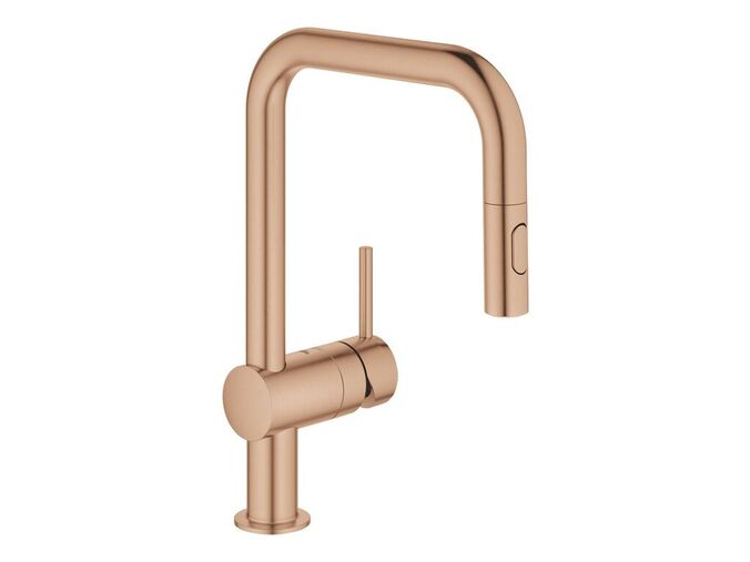 Grohe Minta Dřezová baterie s výsuvnou sprškou, kartáčovaný Warm Sunset