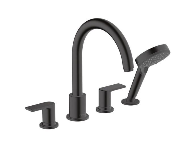 Hansgrohe Vernis Shape Baterie na okraj vany, 4-otvorová instalace, matná černá