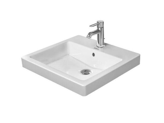 Duravit Vero umyvadlo na desku, 50x46,5 cm, přepad, otvor pro baterii, bílá