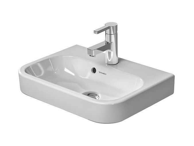 Duravit Happy D.2 umývátko 50x36 cm, přepad, otvor pro baterii, WonderGliss, bílá