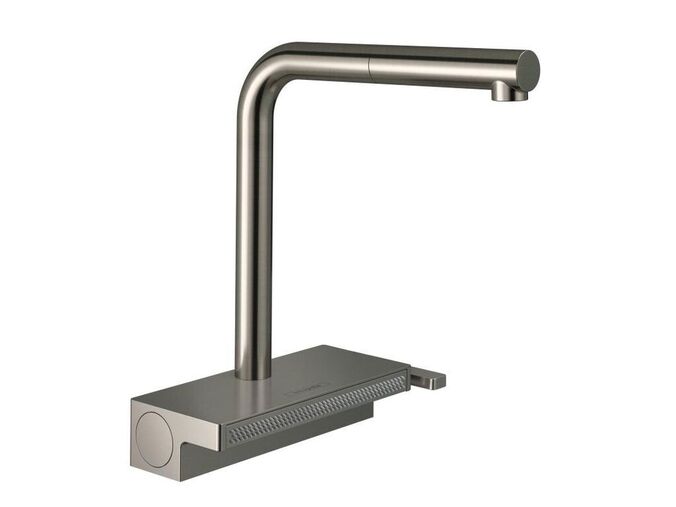 Hansgrohe Aquno M81 Dřezová baterie Aquno Select s výsuvnou koncovkou a plochým sprchovým proudem, sBox, vzhled nerezu