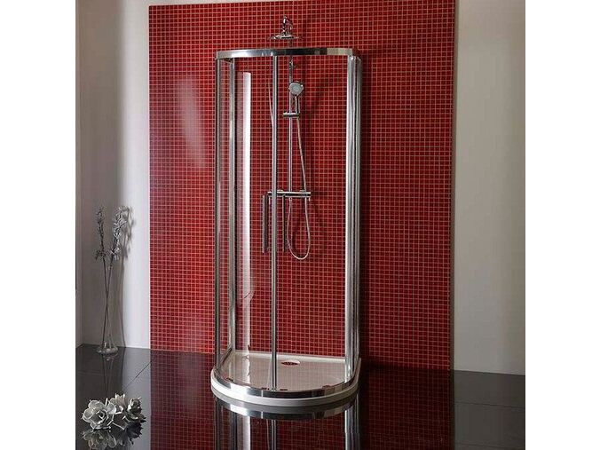 Polysan LUCIS LINE půlkruhová sprchová zástěna 1000x1000mm, čiré sklo