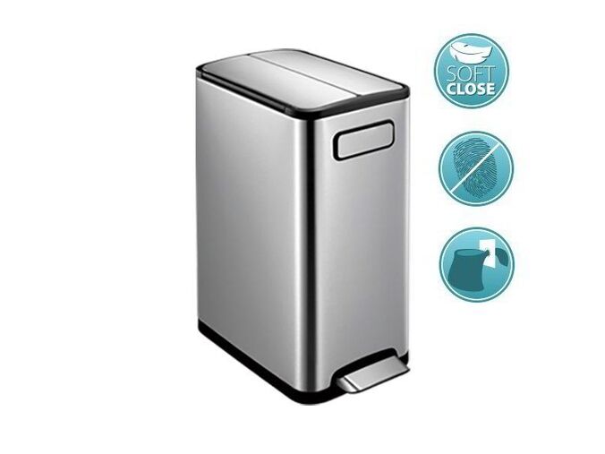Sapho ECOFLY odpadkový koš pedálový 30l, Soft Close, nerez mat