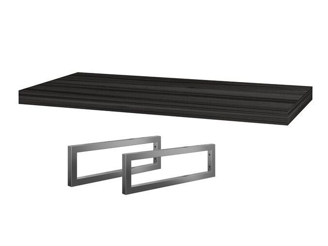 Dřevojas Umyvadlová deska DPU CS I 120x50 cm, Basalt + konzole 49x15 cm (2x), chrom lesk - výprodej vzorku