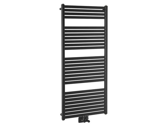 Aqualine TONDI otopné těleso rovné 600x1330 mm, středové připojení, černá mat