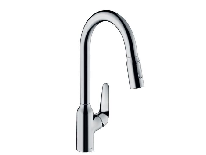 Hansgrohe Focus M42 Dřezová baterie M429-H220 s výsuvnou sprškou, chrom