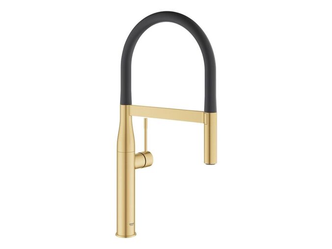 Grohe Essence Dřezová baterie s flexibilním ramenem s přepínačem, kartáčovaný Cool Sunrise