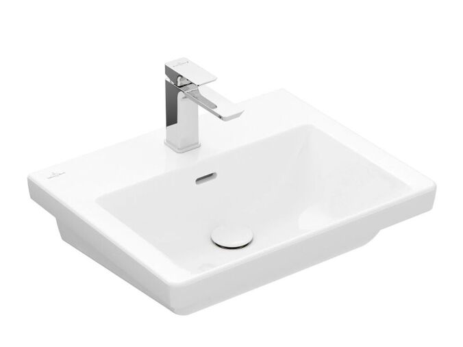 Villeroy & Boch Subway 3.0 Umyvadlo 550x440 mm, s přepadem, otvor pro baterii, CeramicPlus, Stone White