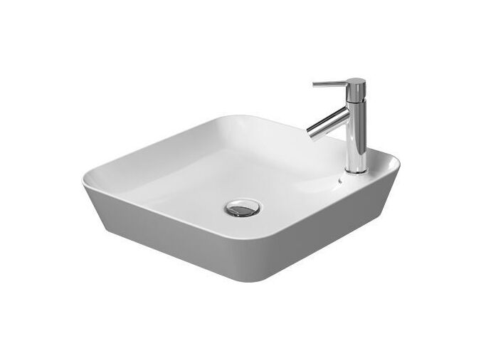 Duravit Cape Cod umyvadlo na desku, 46x46 cm, bez přepadu, otvor pro baterii, DuraCeram, bílá
