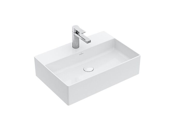 Villeroy & Boch Memento 2.0 Umyvadlo na desku 600x420 mm, bez přepadu, otvor pro baterii, CeramicPlus, alpská bílá