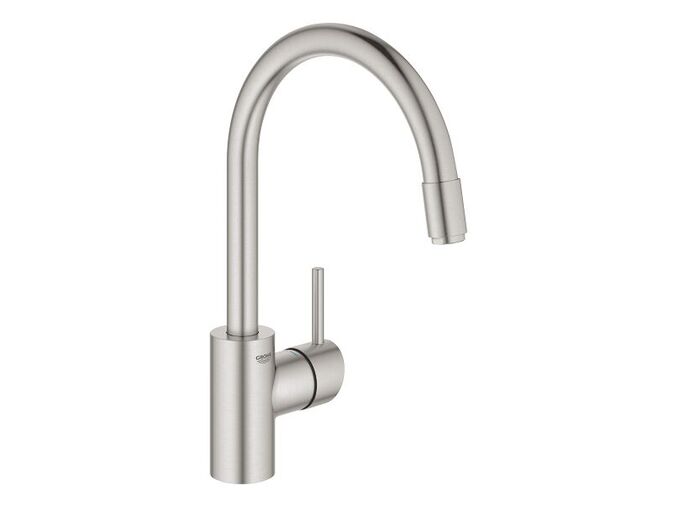 Grohe Concetto Dřezová baterie s výsuvnou sprškou, supersteel
