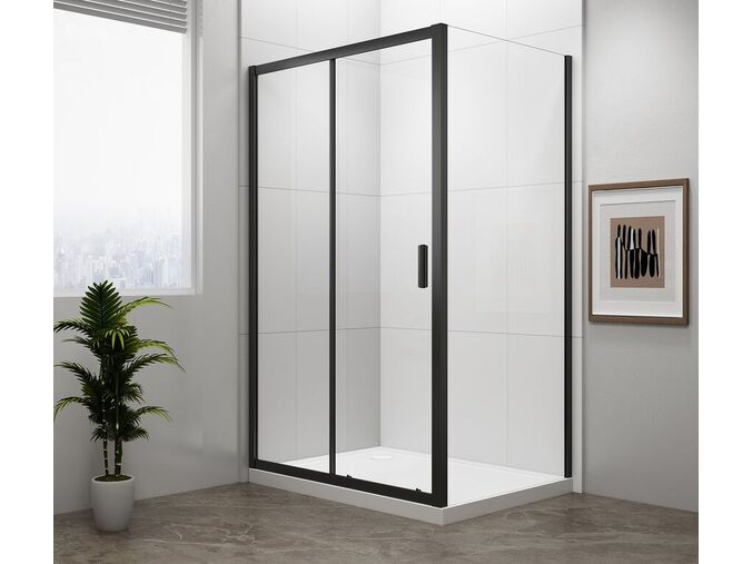 Polysan EASY BLACK obdélníkový sprchový kout 1100x700mm, čiré sklo L/P varianta