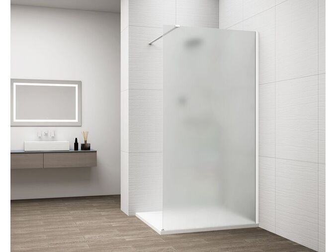 Polysan ESCA WHITE MATT jednodílná sprchová zástěna k instalaci ke stěně, matné sklo, 800 mm