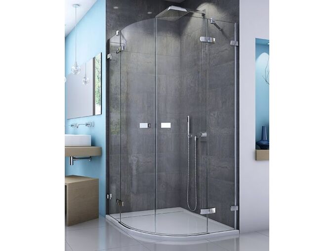 SanSwiss Ronal ESCURA čtvrtkruh s dvoukřídlými dveřmi, 1000x2000mm, R550, Aluchrom, čiré sklo