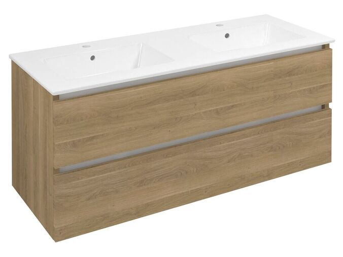 Sapho EZARA dvojumyvadlová skříňka 120x55x46cm, dub cuneo