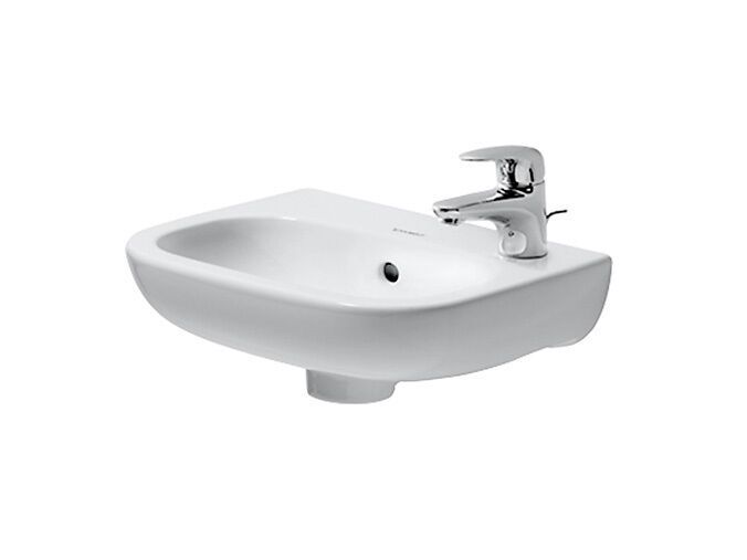 Duravit D-Code umývátko 36x27 cm, otvor pro baterii vpravo, alpská bílá