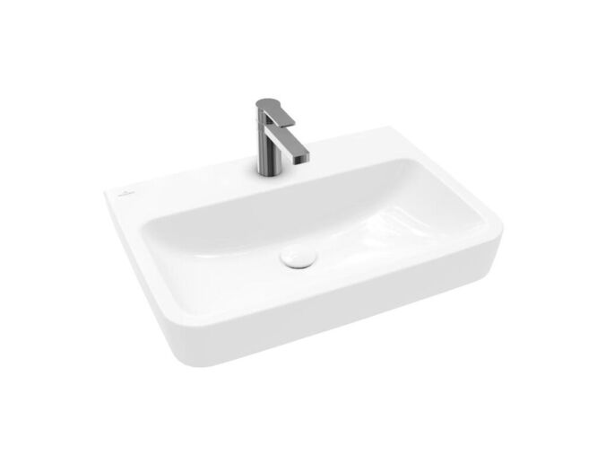 Villeroy & Boch O.novo Umyvadlo na desku, 650x460 mm, bez přepadu, otvor pro baterii, CeramicPlus, alpská bílá