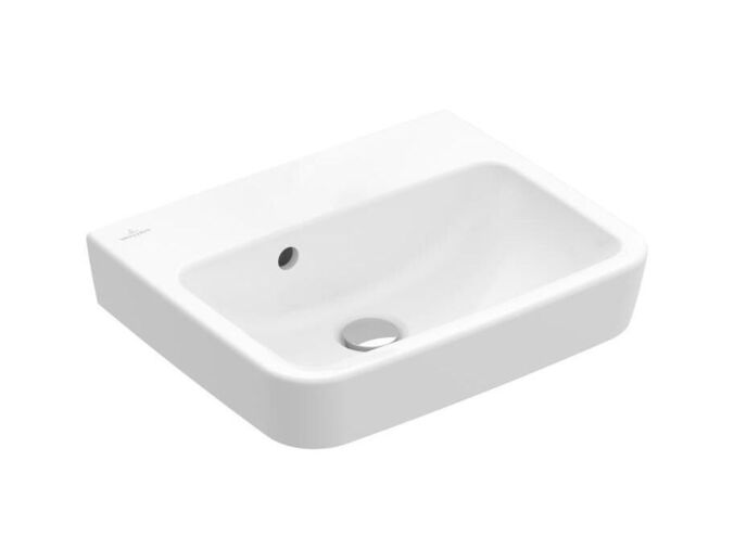 Villeroy & Boch O.novo Umývátko 500x370 mm, s přepadem, bez otvoru pro baterii, AntiBac, CeramicPlus, alpská bílá