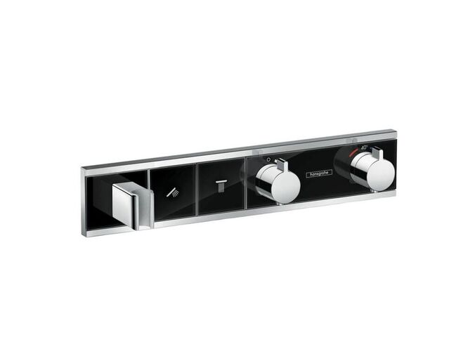 Hansgrohe RainSelect Termostatická sprchová baterie pod omítku, pro 2 výstupy, černá/chrom