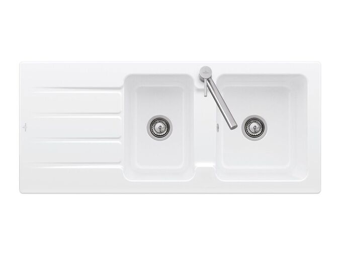 Villeroy & Boch Architectura Keramický dřez 1160x510 mm s odtokem, CeramicPlus, alpská bílá