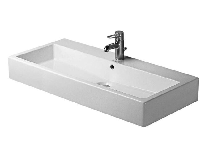 Duravit Vero umyvadlo 100x47 cm, přepad, otvor pro baterii, WonderGliss, bílá