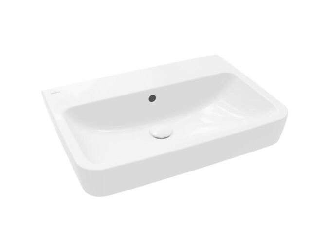 Villeroy & Boch O.novo Umyvadlo 650x460 mm, s přepadem, bez otvoru pro baterii, AntiBac, CeramicPlus, alpská bílá