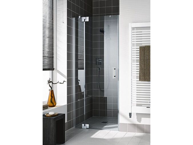 Kermi FILIA XP jednokřídlé kyvné dveře s pevným polem, 90x200 cm, levé, stříbrná vysoký lesk - výprodej vzorku