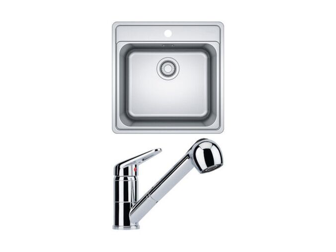 Franke Sety kuchyňský set N91, nerezový dřez BCX 610-51 + baterie FC 9547, chrom
