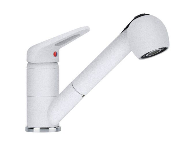 Franke Novara plus baterie páková dřezová FC 9547.094, s výsuvnou sprškou, bílá led