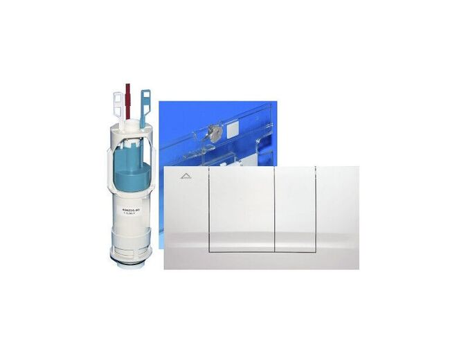 Nicoll Friabloc Friabloc modernizační set tlačítka F102 s rámečkem a vypouštěcím ventilem pro model95, bílá