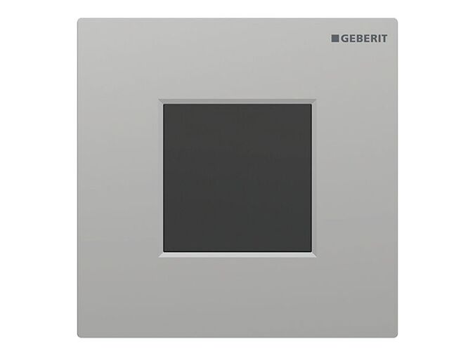 Geberit Typ 01 Square ovládání splachování pisoáru s elektronickým spuštěním splachování, napájení ze sítě, chrom mat, easy-to-clean