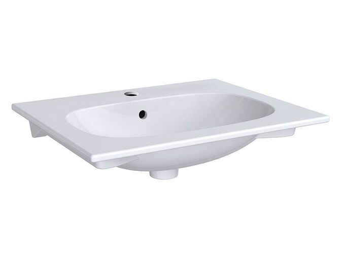 Geberit Acanto nábytkové umyvadlo 60x48 cm, s otvorem pro baterii, s přepadem, KeraTect, bílá