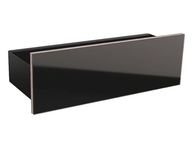 Geberit Acanto nástěnná polička 45x15,9x14,8 cm, práškový nástřik matný/černý, sklo lesklé/černé