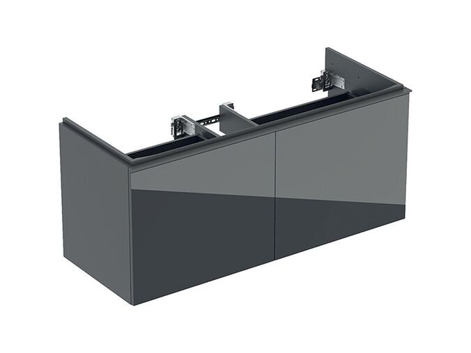 Geberit Acanto skříňka pod umyvadlo 119x53,5x47,6 cm, 2x zásuvka, láva mat/láva sklo