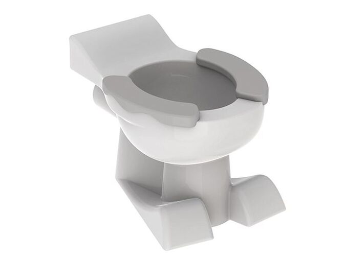 Geberit Bambini stojící dětský klozet 50 cm, hluboké splachování, design lvích tlap, s potahy sedátka achátová šedá, bílá