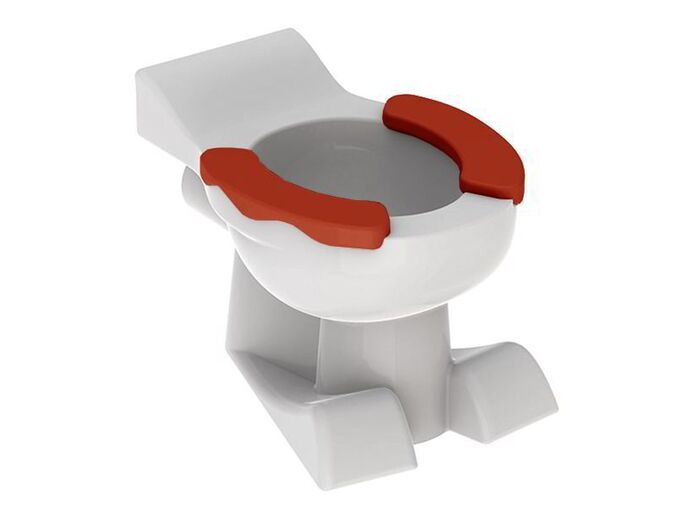 Geberit Bambini stojící dětský klozet 50 cm, hluboké splachování, design lvích tlap, s potahy sedátka karmínová, bílá