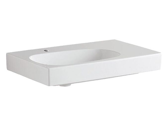 Geberit Citterio umyvadlo 75x50 cm, s otvorem pro baterii vlevo, bez přepadu, odkládací plocha vpravo, KeraTect, bílá