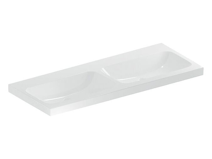 Geberit iCon dvojumyvadlo 120x48 cm, bez otvoru pro baterii, bez přepadu, KeraTect, bílá