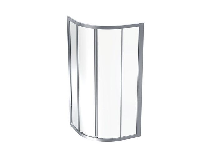 Geberit GEO čtvrtkruhový sprchový kout, 90x90x190 cm, sklo transparent, rám stříbřitá