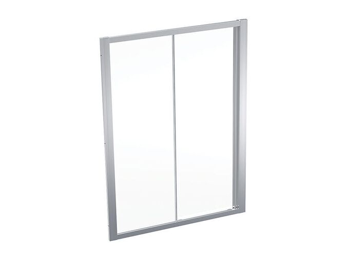 Geberit GEO posuvné dveře, 140x190 cm, sklo transparent, rám stříbřitá