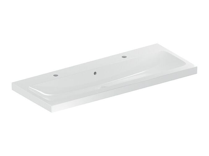 Geberit iCon umyvadlo 120x48 cm, 2x otvor pro baterii, s přepadem, KeraTect, bílá