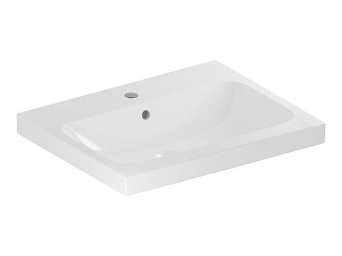 Geberit iCon umyvadlo 60x48 cm, s otvorem pro baterii, s přepadem, KeraTect, bílá