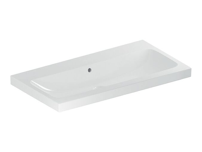 Geberit iCon umyvadlo 90x48 cm, bez otvoru pro baterii, s přepadem, KeraTect, bílá