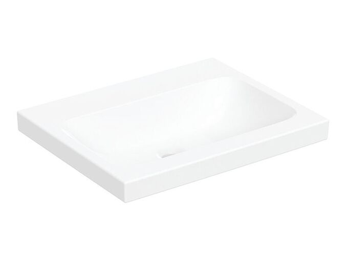 Geberit iCon umyvadlo na desku, 60x48 cm, bez otvoru pro baterii, bez přepadu, KeraTect, bílá