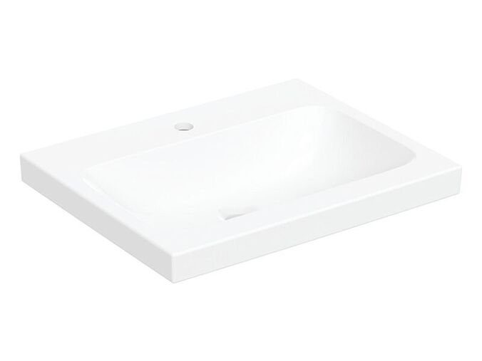 Geberit iCon umyvadlo na desku, 60x48 cm, s otvorem pro baterii, bez přepadu, KeraTect, bílá