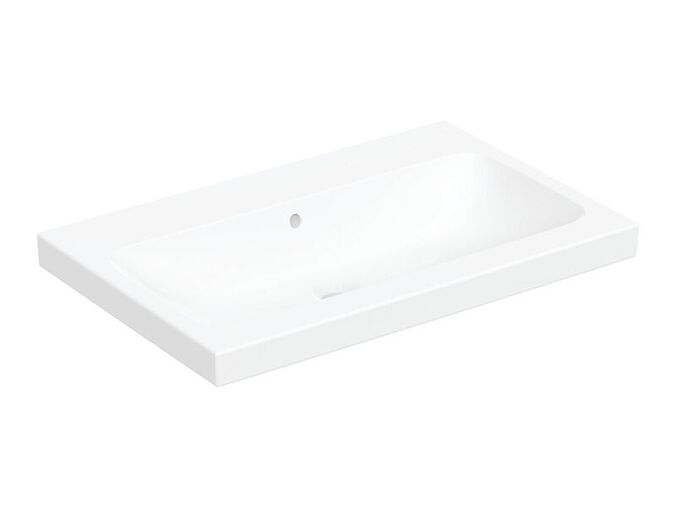 Geberit iCon umyvadlo na desku, 75x48 cm, bez otvoru pro baterii, s přepadem, KeraTect, bílá